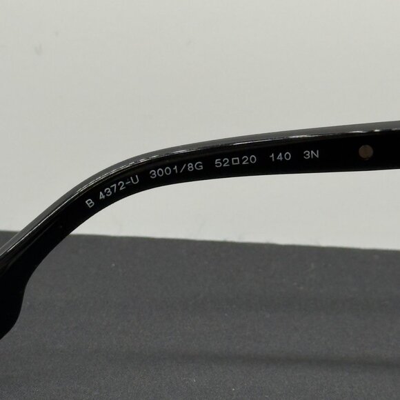 Burberry Sunglasses B 4372U 3001/8G Polished Black Grey Gradient Lens Gold Logo - Picture 9 of 11